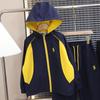 Boys' Color Block Hooded Windbreaker Two-Piece Set - 2025 New Autumn Style