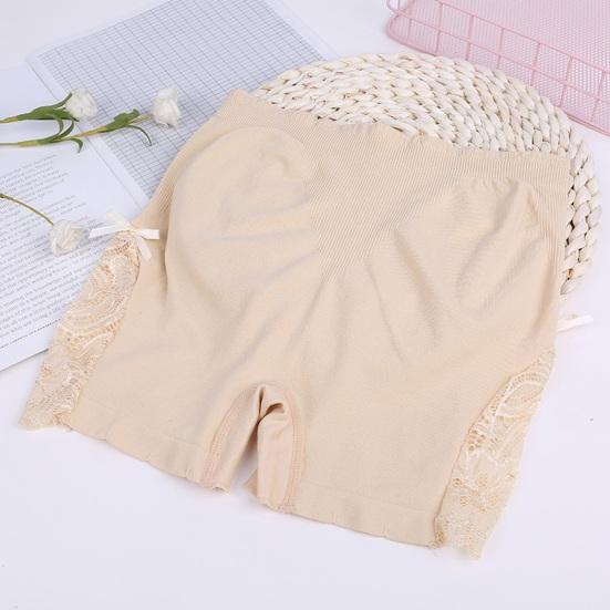 Sicherheitsshorts Hohe Taille Nahtlose Sicherheitshose Slim Fit Hüftlift Atmungsaktiv Dehnbar Spitzendetail Damen Unterteilshorts