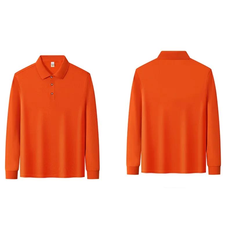 Men'S And Women'S Long-Sleeved Polo Shirts Spring And Autumn New Breathable Trend Office Commuter Business Lapel Top