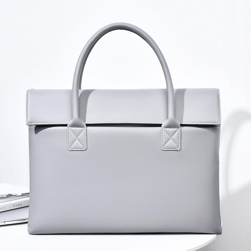Direct Supply for Men and Women Handbags, Business Commuting, Large-capacity Meeting Briefcase, Solid Color Fashion Computer Bag