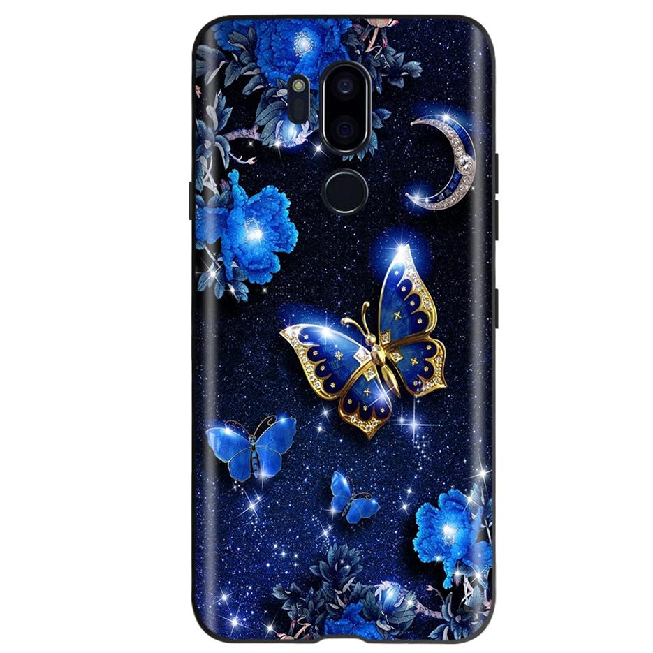 For LG G7 ThinQ Case G710 LM-G710 Cute Cat Butterfly Shockproof Soft Silicone Phone Case For LG G7 ThinQ Back Cover 6.53'' Coque
