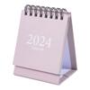 2024 Mini Calendar Double Wire Coil Calendar Desktop Daily Planner for Home and Office Planning 105x75mm Light Pink