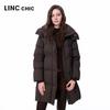 Jinyujie 2025 Winter Women's Hooded Mid-Length Down Jacket