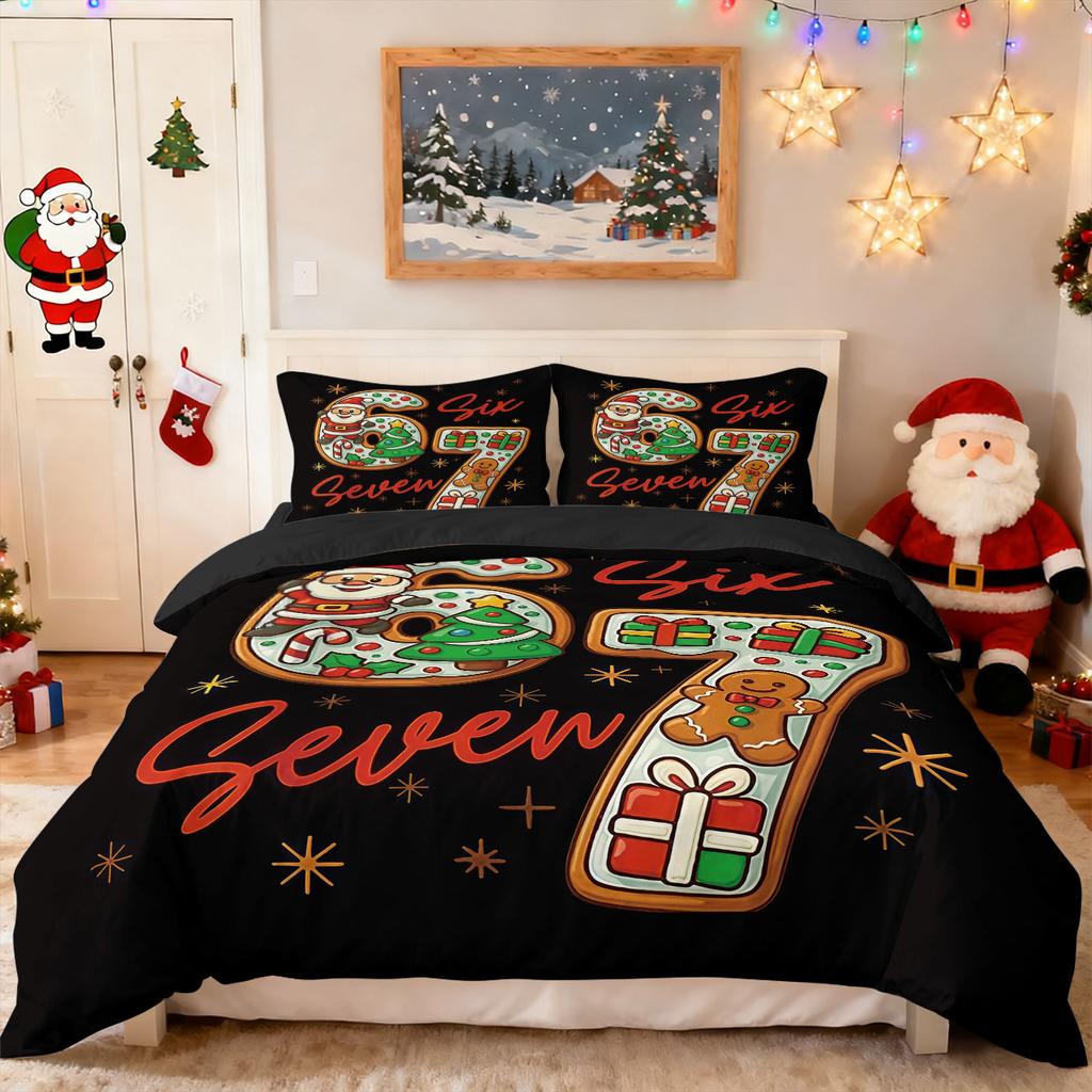 Bed Three-Piece Set Green Hair Monster Hand Pillow Cover Quilt Cover Digital Printing Bedding