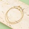CARLIDANA Friendship 18K Gold Plated Stainless Steel Jewelry Gold Skinny Chain Bracelet Double Layer Bracelets Birthday Gift