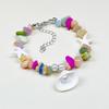 Handmade Seashell & Crushed Stone Bracelet with Lobster Clasp - Perfect Summer Travel Souvenir