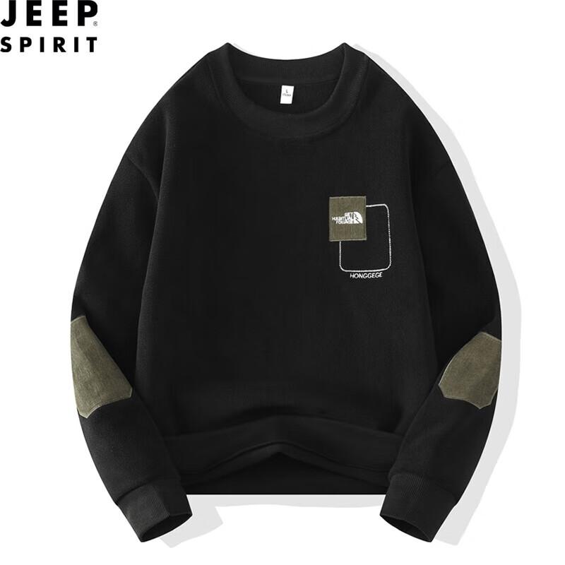 JEEP SPIRIT Men s Fleece Lined Crewneck Sweatshirt M