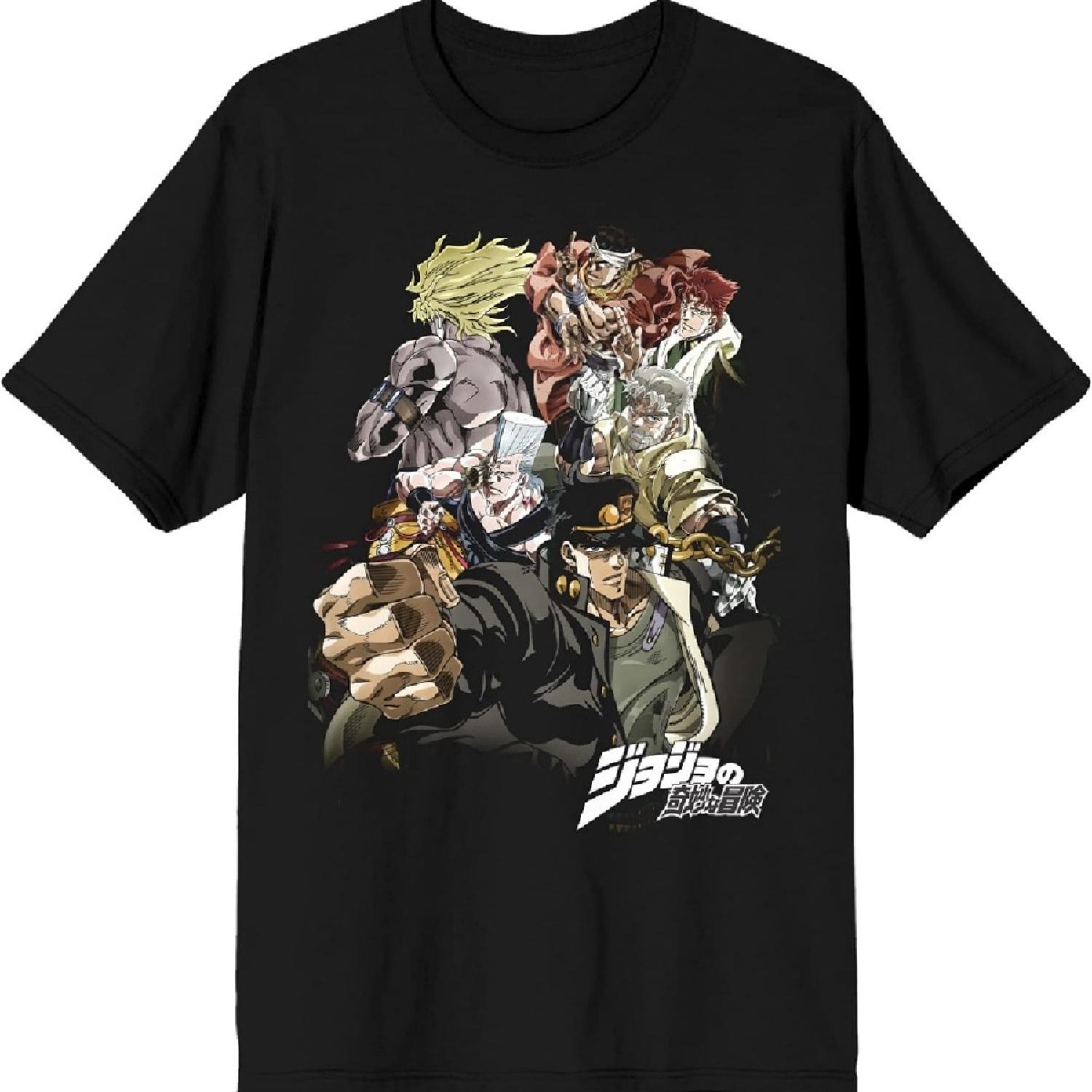 

Мужская черная футболка с артом персонажей JoJo s Bizarre Adventure XXXXXL чёрный