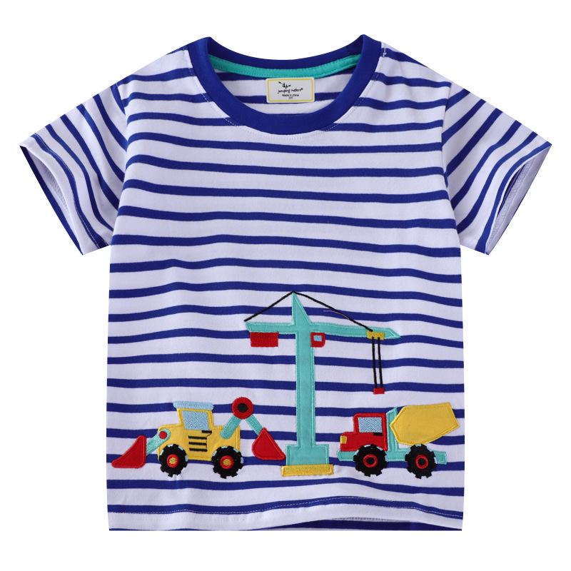 Boys  2026 Summer Striped Cartoon Short-Sleeve T-shirt 6T