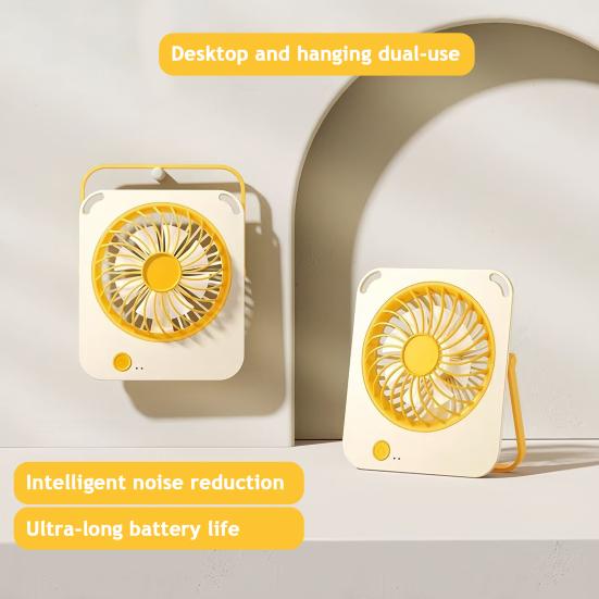 Portable Small Fan, Rechargeable Ultra-thin Silent Operation, with 3 Gear Wind Speed Desktop Fan, for Office Study Dormitory Outdoors