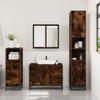 3 Piece Bathroom Furniture Set Smoked Oak Wood Based Material