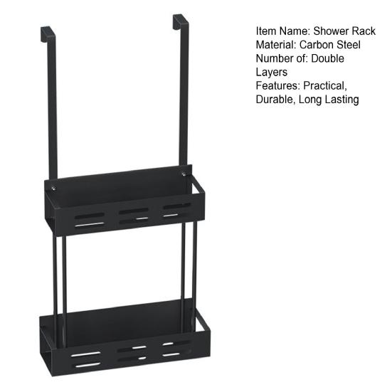 Shower Caddy Hanging Storage Rack Strong Load-bearing Easy Assembly Double Layer Bathroom Organizer Basket