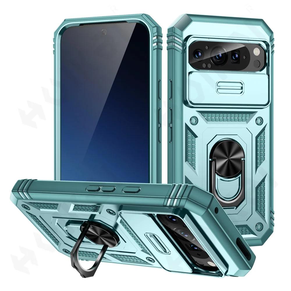 Protective Cases for Google Pixel 9 8 6 Pro with Slide Camera Protector 2 In 1 Phone Case with Kickstand Cover Funda Pixel Shell