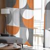 Nordic Retro Medieval Geometric Abstract Voile Sheer Curtains Living Room Window Tulle Curtain Kitchen Bedroom Drapes Home Decor