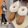 Mao Mao snow boots women's winter new thick-soled short tube thickened one-pedal large-size cotton shoes