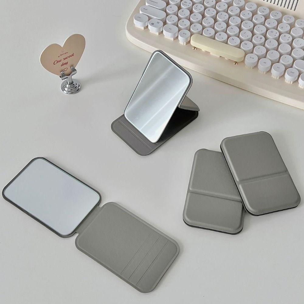 Hand-held Desktop Stand Mirror High Definition Vanity Mirror Small Compact Cosmetic Mirror  Bedroom