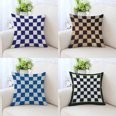 Square Plaid Pattern Pillowcase Car Ornaments Office Living Room Sofa Home Pillowcase