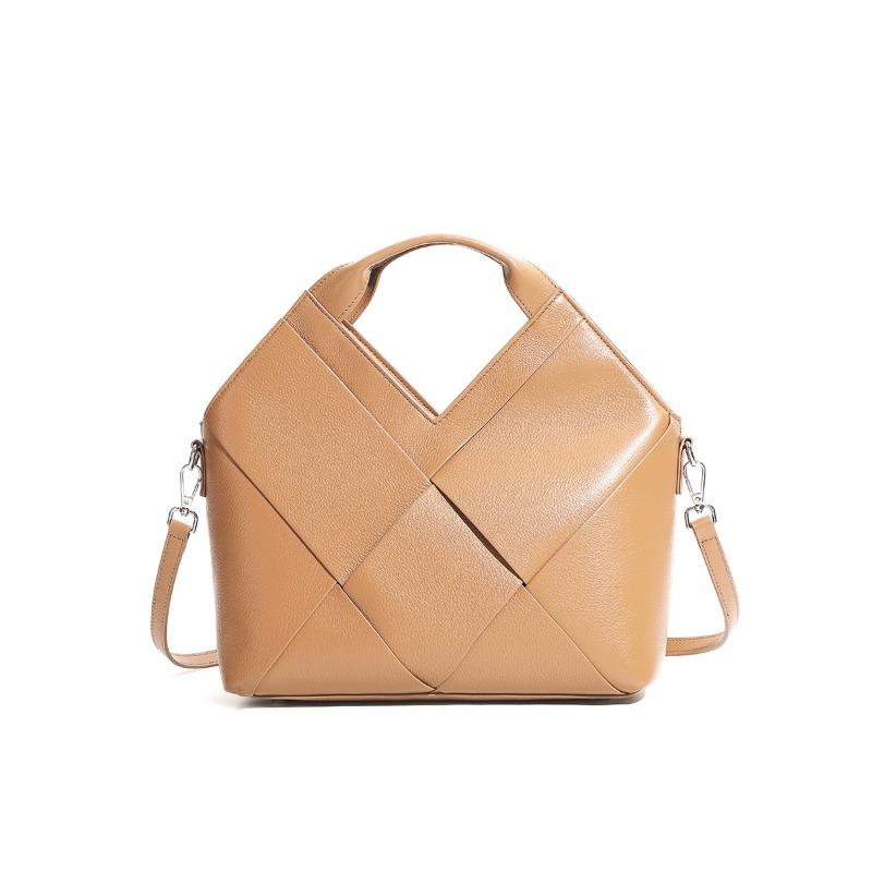 Genuine Leather Woven Handbag Fashionable Soft Leather Hand-held Crossbody Bag Women's Bag