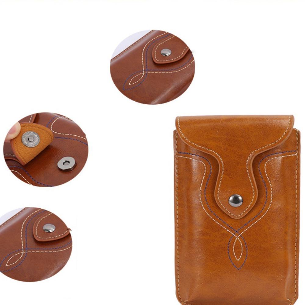 Smartphone Cards Holder Waist Pack Phone Belt Hanging Pouch Phone Waist Bag Leather Phone Case