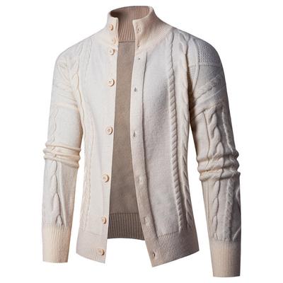 Men's Jacket Autumn and Winter Large Size Loose Fashion Lapel Knitted Sweater Thickened Solid Color Cardigan Sweater Men