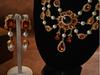 Vintage Baroque Rhinestone Earrings & Pearl Water Drop Necklace Set