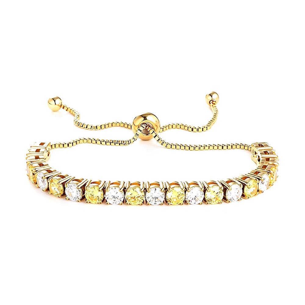 Elegant 4mm Zircon Women's Adjustable Stainless Steel Bracelet