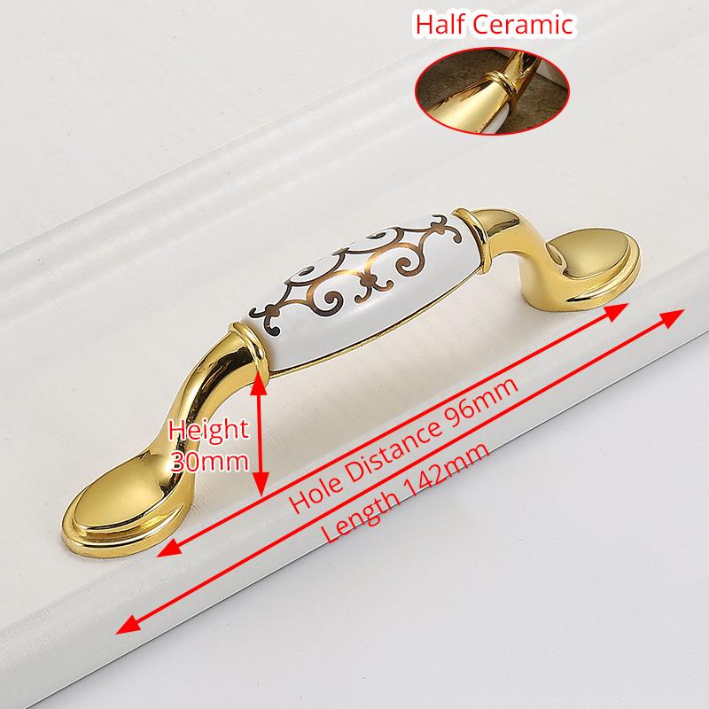 KAK Antique Bronze Ceramic Cabinet Handles Zinc Alloy Drawer Knobs Kitchen Wardrobe Door Pull European Furniture Handle Hardware