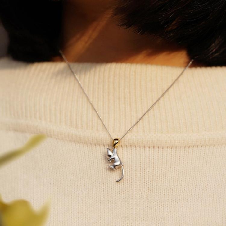 Collana girocollo con ciondolo gatto Gioielli animali carini Semplice catena per clavicola
