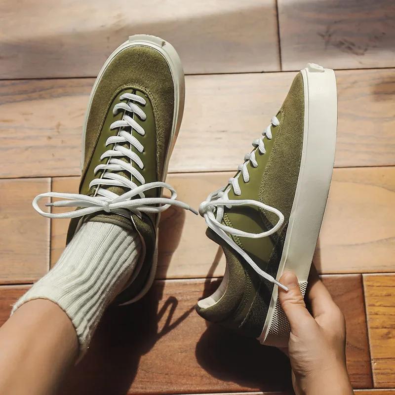 

Мужская обувь Кроссовки Весна Новые парусиновые туфли Студенческие низкие повседневные спортивные туфли с толстой подошвой, увеличивающие рост, трендовые туфли для скейтбординга 44 зелёный