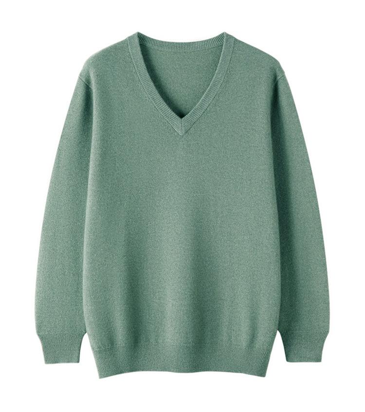 Men'S Cashmere Knitted Sweater Autumn And Winter V-Neck Pullover Cashmere Sweater Large Size Loose Base
