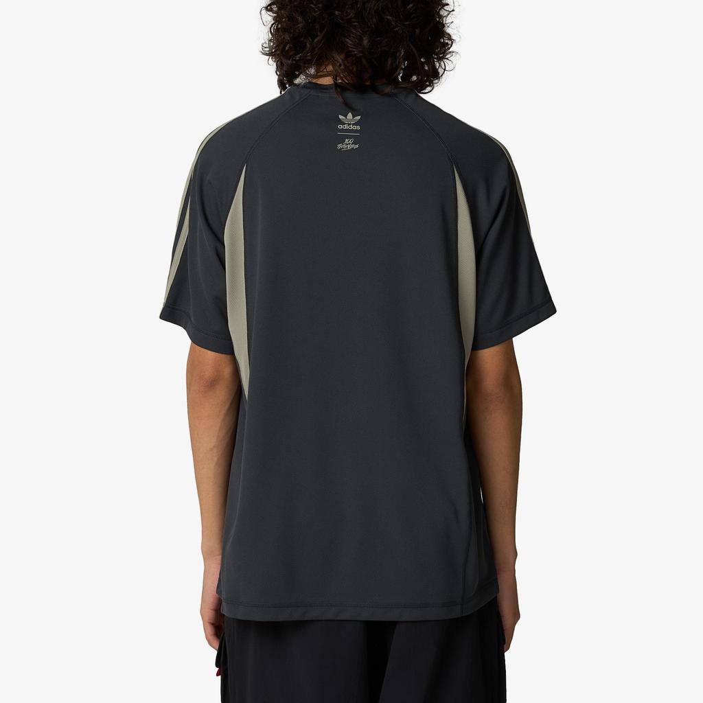 Adidas Originals X 100 Thieves Kolaborace SS25 Minimalistická Pohodlná Mikina s Krátkým Rukávem Unisex Trička Černá JM3259
