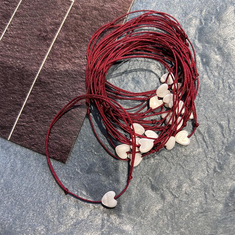 

Lucky Red Rope Love Charm Bracelets For Women Friendship Adjustable Heart Woven Hand Chain Jewelry Accessories Gifts