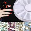 6Pcs/Set 12 Compartments Nail Art Decoration Gem Rhinestone Empty Wheel Box Storage Container