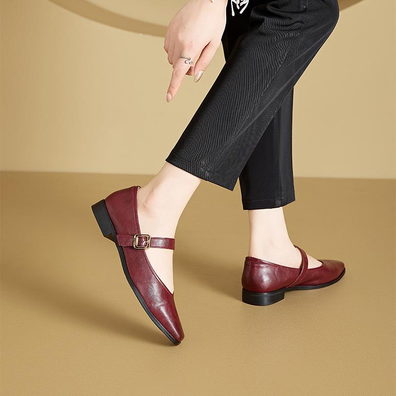 

2025 осень новые туфли Мэри Джейн женские корейская версия ретро повседневные туфли на одном ремешке женские из натуральной кожи туфли для мамы женские 40