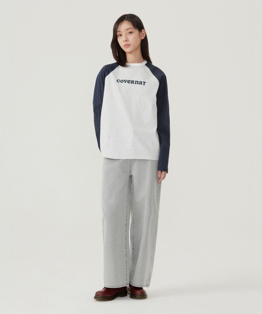 COVERNAT WOMAN Cooper Logo Raglan Long Sleeve Cream