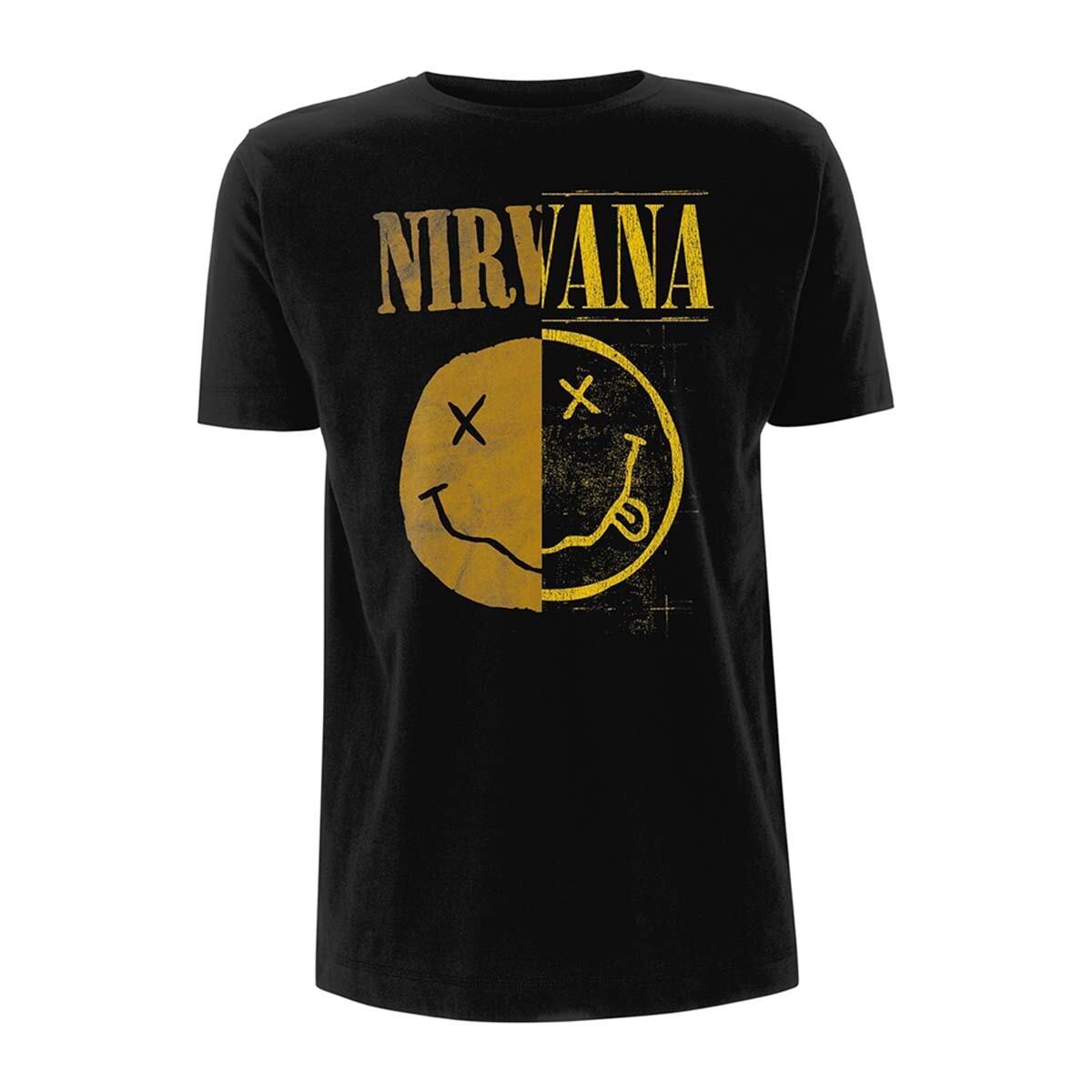 26 Nirvana Kurt Cobain Spliced Logo Official Men s T-Shirt- Unisex T-Shirt M
