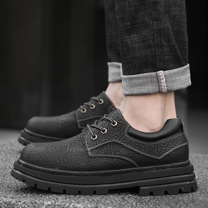2024 Genuine Leather Fashion Casual Shoes Men All-match for Men Non-Slip Shoes New Arrival Male Comfortable Outdoor Hiking Shoe