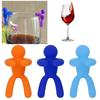 12 bucăți marker pentru cocktail, drăguț, reutilizabil, detașabil, distractiv, din silicon, creativ, alpinism, stil bărbat, marcator pentru pahar de vin, etichetă de farmec, consumabile pentru restaurant