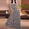 Off-Shoulder Floral A-Line Summer Dress - Women's Loose Waist, Cross-Border Style.