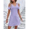 2026 Damen Stilvolles Off-Shoulder Sommerkleid mit kurzen Ärmeln - Europäisches & Amerikanisches Schlankheitsdesign