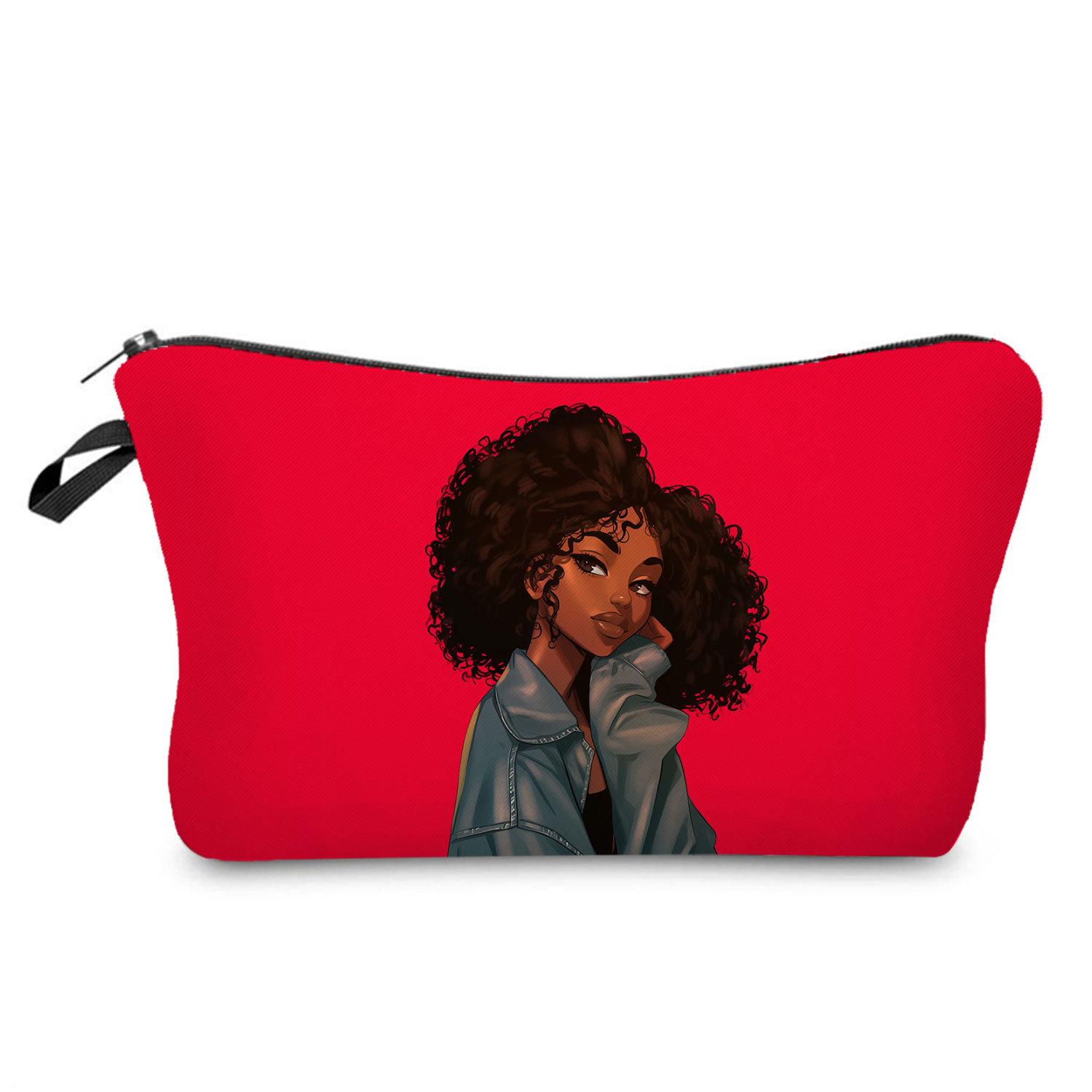 

Women Dirty Braided Black Girl Print Cosmetic Bag Toiletries Organize Travel Storage Case 6848