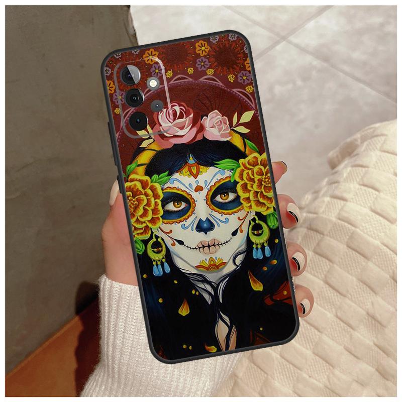 

Catrina Beautiful Rose Girl Skull For Samsung Galaxy A14 A34 A54 A06 A16 A26 A36 A56 A12 A32 A52 A13 A33 A53 A15 A35 A55 Case Samsung A35