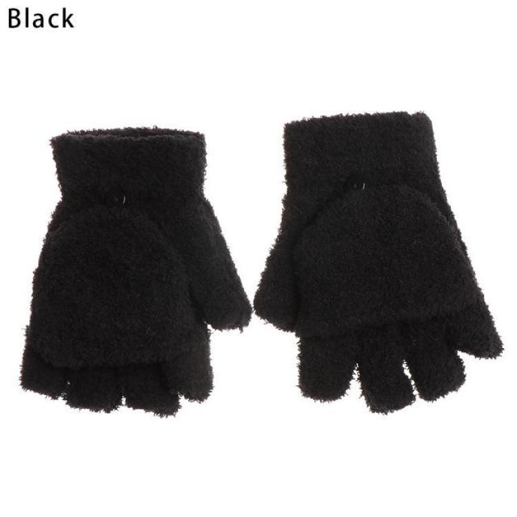 Unisex Rukavice s odklápěcími prsty Dámské Korálový samet Odolné proti chladu Palčáky Zimní teplé Měkké Dvouúčelové Fleece rukavice