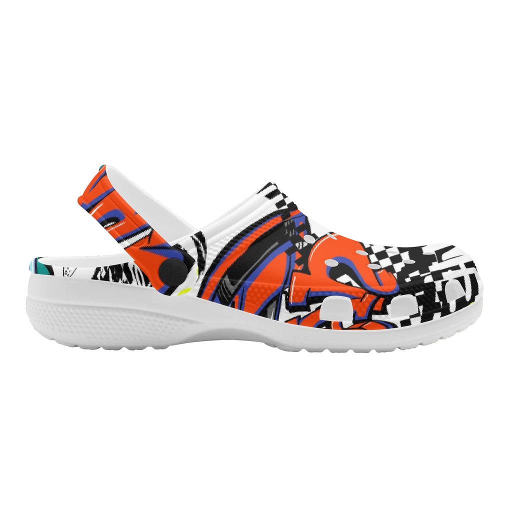 Printed Slip On Garden Clogs EVA Lightweight Breathable Shoes for Women Men Beach Pool Bathroom Home Summer Beach Travel Wear