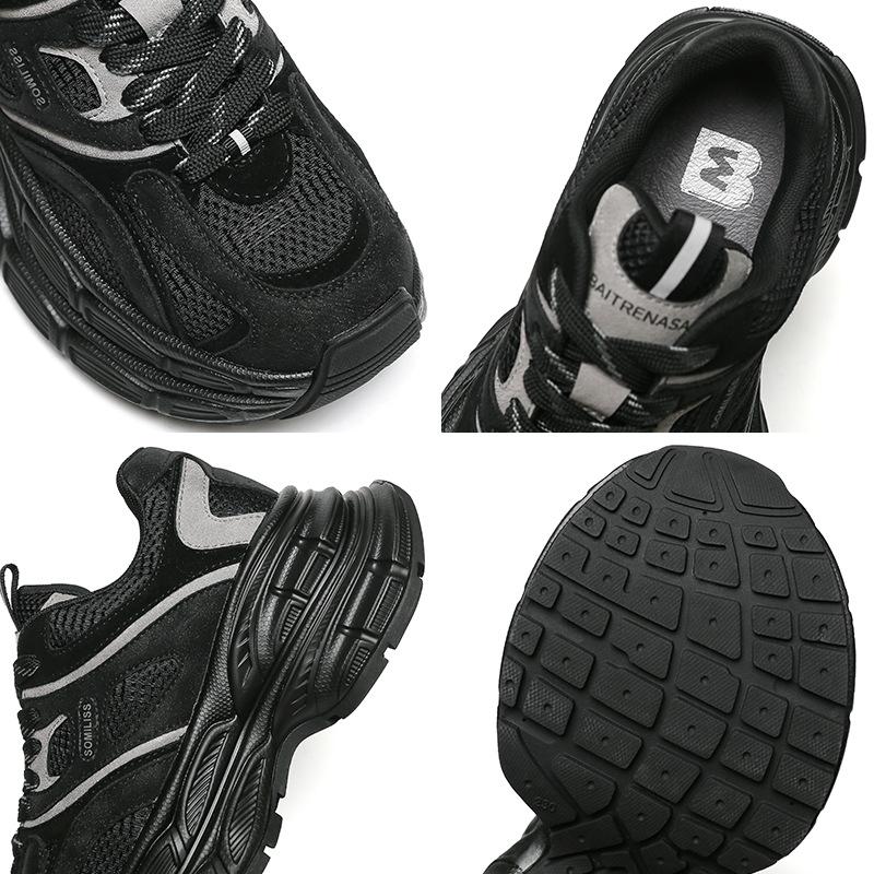 Strictly selected autumn and winter new thick-soled heightening dad shoes for women's explosive mesh breathable and versatile lightweight sports a