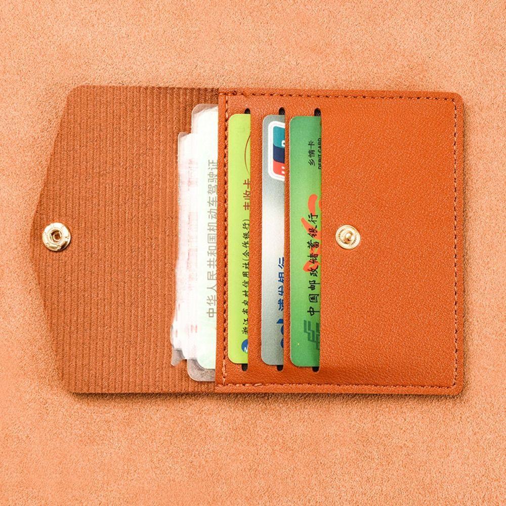 Solid Color Thin Envelope Card Bag Korean Style Snap Button Coin Purse Simple Mini Wallet  Outdoor
