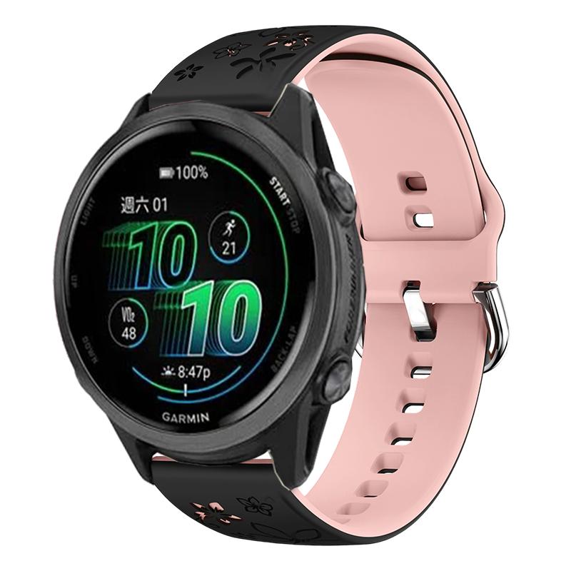 20mm Laser graviertes Silikonarmband Bequem für Garmin Vivoactive 6 Ersatzarmband für Forerunner 570 42MM