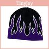 Punk Hat Knitted For Men With Flame Design And Letter Embellishments For Daily