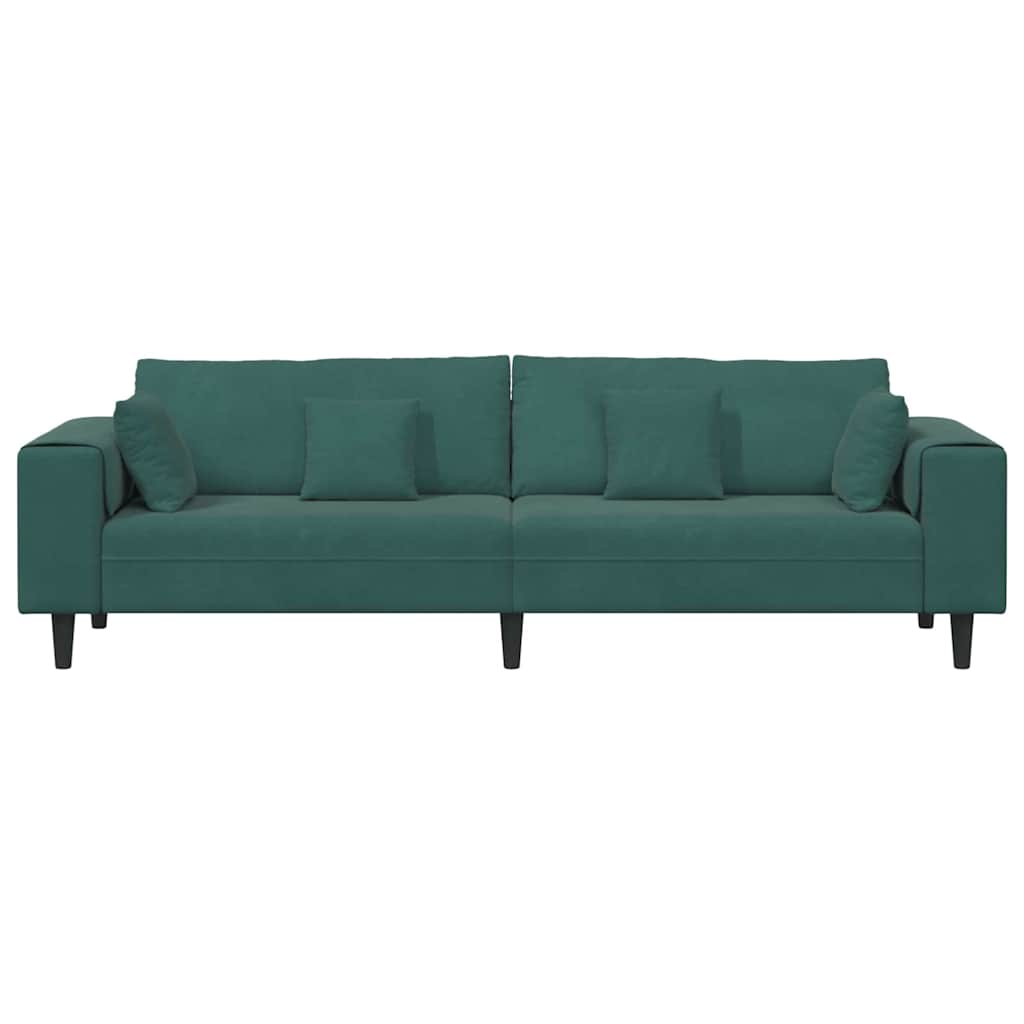 Dark Green Sofa 250 X 77 X 76 Cm Velvet