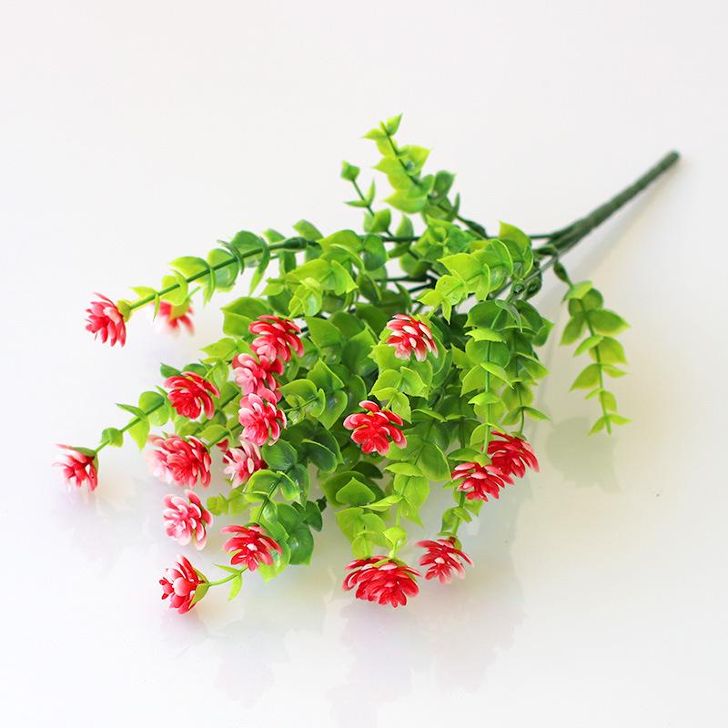 Artificial Milan Grass & Eucalyptus Money Plant with Lotus for Decorative Gardening